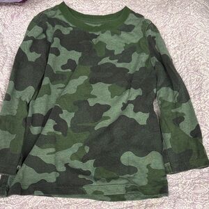 Cat & Jack Green Camouflage Long Sleeve Tee